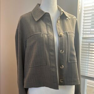 Adrianna Papell Taupe Button-Up Blazer